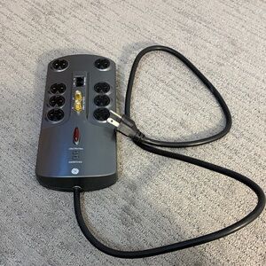 Black Surge Protector Power Strip